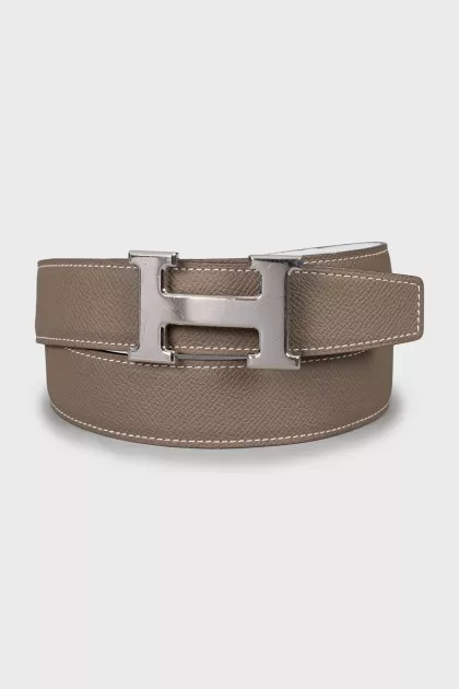 Reversible belt with silver logo