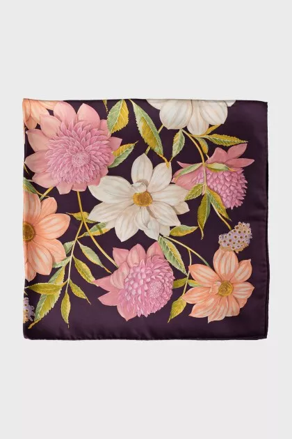 Silk shawl with floral print