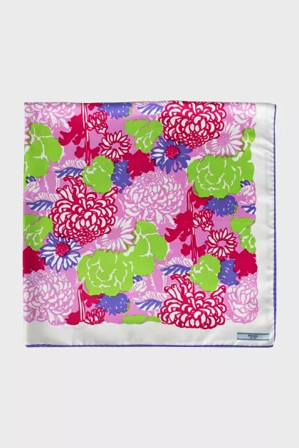 Silk scarf with floral print