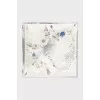 Square silk scarf with print