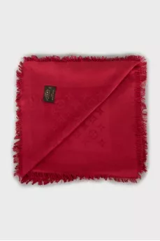 Silk and wool scarf with fringe