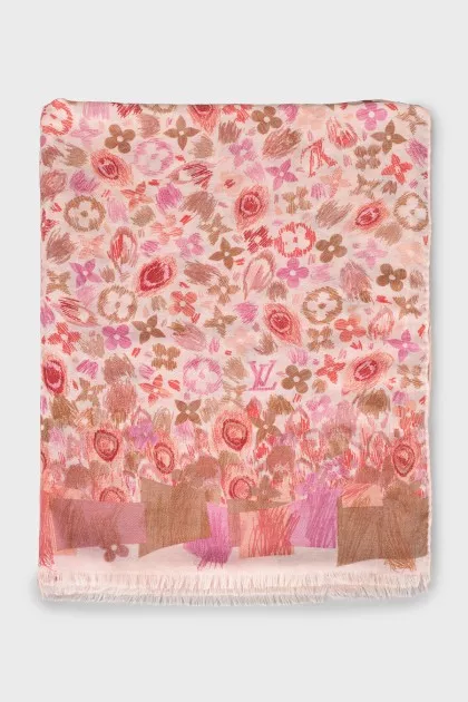Scarf with brand logo print