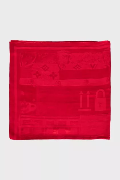 Silk scarf with signature pattern
