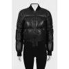 Leather quilted jacket