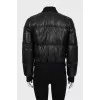Leather quilted jacket