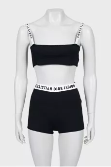 Set of top and shorts with perforation