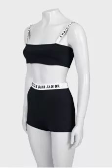 Set of top and shorts with perforation