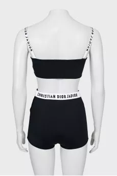 Set of top and shorts with perforation