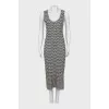 Knitted dress with a tight fit