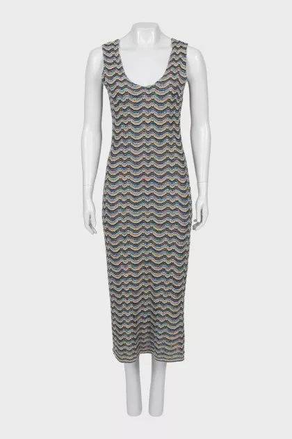 Knitted dress with a tight fit