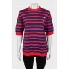 Oversized knitted striped t-shirt