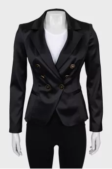 Fitted jacket with tag