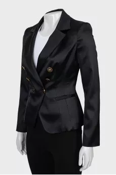 Fitted jacket with tag
