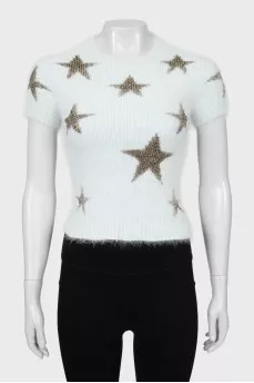 Slim fit sweater with short sleeves