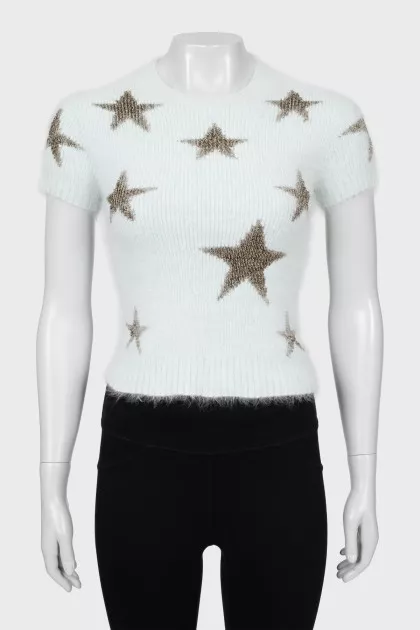 Slim fit sweater with short sleeves