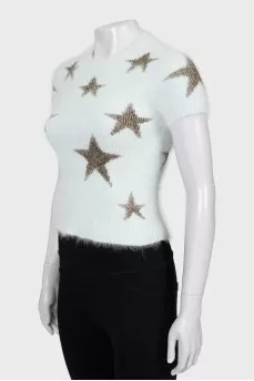 Slim fit sweater with short sleeves