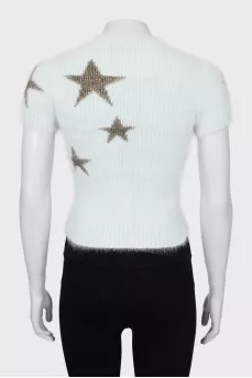 Slim fit sweater with short sleeves
