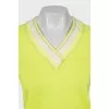 Yellow pullover with silk inserts