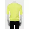 Yellow pullover with silk inserts