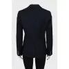Wool jacket with white embroidery