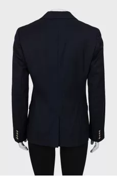 Wool jacket with white embroidery