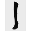 Suede high heel boots