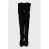 Suede high heel boots