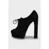 Suede lace-up ankle boots