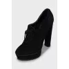 Suede lace-up ankle boots