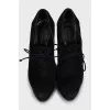 Suede lace-up ankle boots