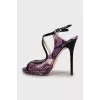 Snakeskin stiletto sandals