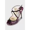 Snakeskin stiletto sandals