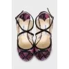 Snakeskin stiletto sandals