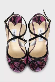 Snakeskin stiletto sandals