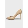 Patent leather stiletto heels