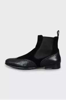 Men's chelsea boots in suede and leather