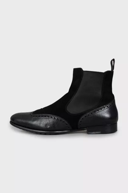Men's chelsea boots in suede and leather
