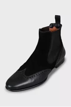 Men's chelsea boots in suede and leather