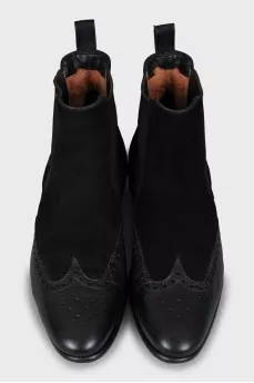 Men's chelsea boots in suede and leather