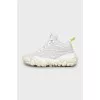 White sneakers with a textured sole