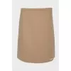 Beige wool mini skirt