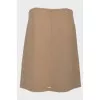 Beige wool mini skirt