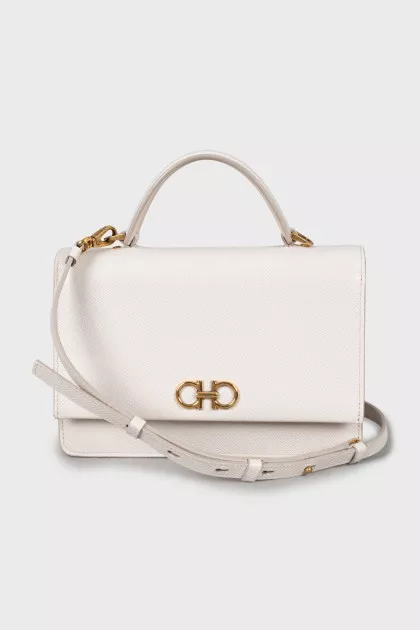 Leather crossbody bag with logo
