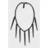 Black necklace with long spikes