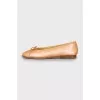 Leather ballet flats with brand logo