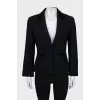 Fitted jacket with velour inserts