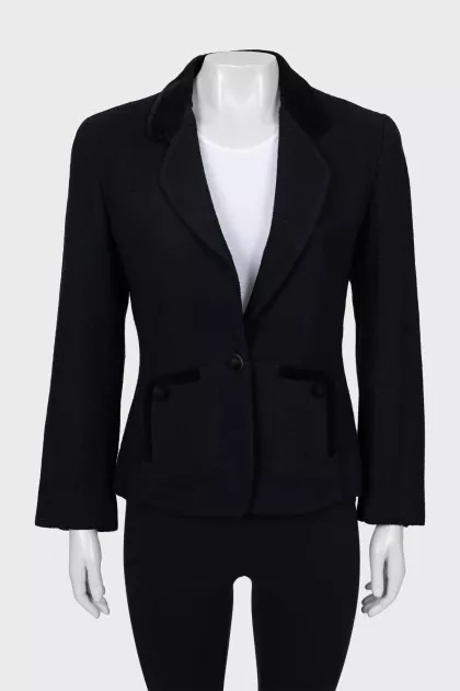 Fitted jacket with velour inserts