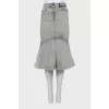 Gray denim skirt