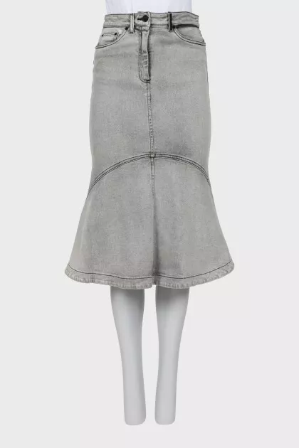 Gray denim skirt