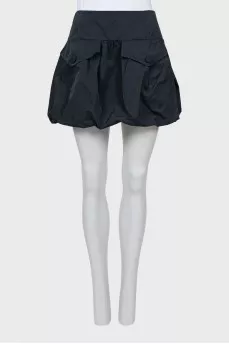Fitted skirt in dark blue